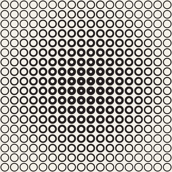 Résumé fond de motif noir et blanc. Cercle géométrique sans couture demi-teinte. Texture moderne élégante — Image vectorielle