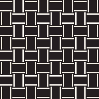Vektör kesintisiz geometrik desen çapraz tarama. Grafik veya arka plan geçti. Damalı motif. Crosshatched hatlarının kesintisiz siyah beyaz doku. Kafes basit kumaş baskı.