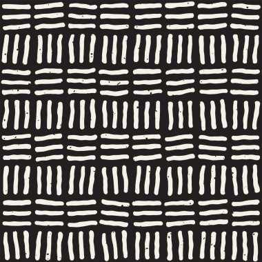 El ile Seamless Modeli hatları çizilmiş. Arka plan serbest fırça darbeleriyle. Siyah ve beyaz doku. Kağıt ambalaj için süsleme.