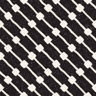 El ile Seamless Modeli hatları çizilmiş. Arka plan serbest fırça darbeleriyle. Siyah ve beyaz doku. Kağıt ambalaj için süsleme.