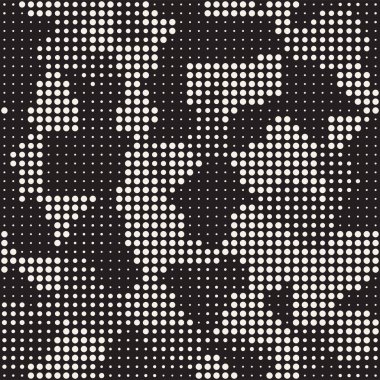 Modern şık noktalı resim doku. Daireler ile sonsuz arka plan. Vektör Dikişsiz mozaik desen.