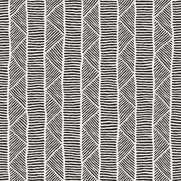 Elle çizilmiş stil etnik seamless modeli. Soyut geometrik döşeme arka plan siyah ve beyaz.