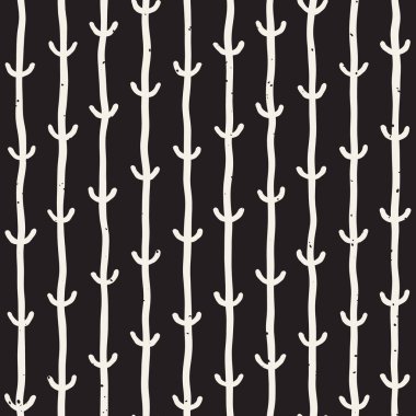 El ile Seamless Modeli hatları çizilmiş. Arka plan serbest fırça darbeleriyle. Siyah ve beyaz doku. Kağıt ambalaj için süsleme.