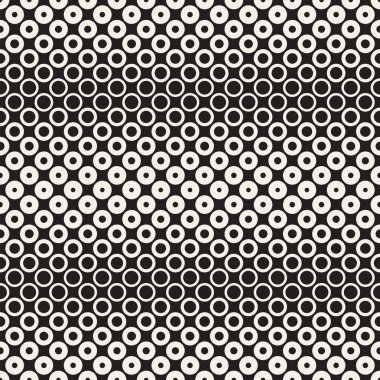 Siyah-beyaz desen arka plan soyut. Kesintisiz geometrik daire yarı ton. Şık modern doku