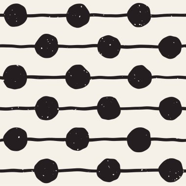 El ile Seamless Modeli hatları çizilmiş. Arka plan serbest fırça darbeleriyle. Siyah ve beyaz doku. Kağıt ambalaj için süsleme.