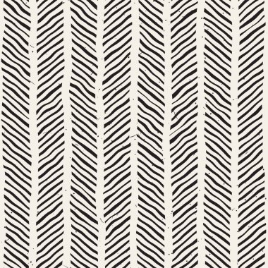 El ile Dikişsiz desen fırça darbeleriyle çizilmiş. Doodle grunge illüstrasyon mürekkep. Geometrik vektör desen.