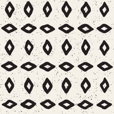 El ile Seamless Modeli hatları çizilmiş. Arka plan serbest fırça darbeleriyle. Siyah ve beyaz doku. Kağıt ambalaj için süsleme.