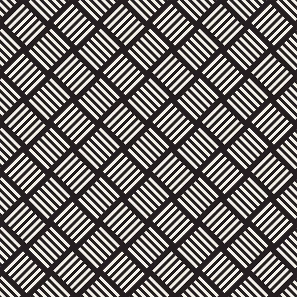 Vektör kesintisiz geometrik desen çapraz tarama. Grafik veya arka plan geçti. Damalı motif. Crosshatched hatlarının kesintisiz siyah beyaz doku. Kafes basit kumaş baskı.