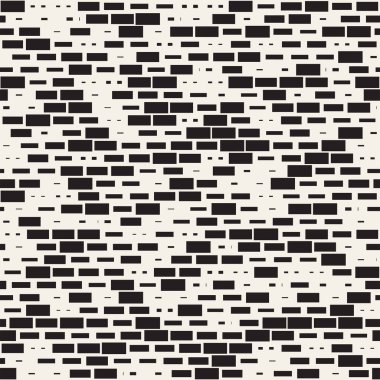 Vektör sorunsuz siyah ve beyaz düzensiz çizgi dikdörtgen ızgara desen. Geometrik arka plan tasarlamak
