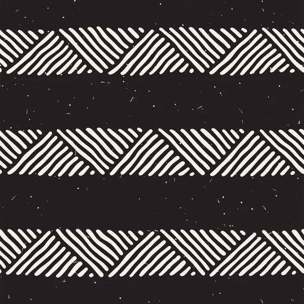 Elle çizilmiş stil etnik seamless modeli. Soyut geometrik döşeme arka plan siyah ve beyaz.