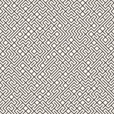 Vektör sorunsuz düzensiz satırları ızgara desen. Trendy tek renkli doku. Geometrik arka plan tasarlamak