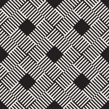 Soyut geometrik desen çizgili satırlar. Sorunsuz vektör ackground. Siyah ve beyaz kafes doku.