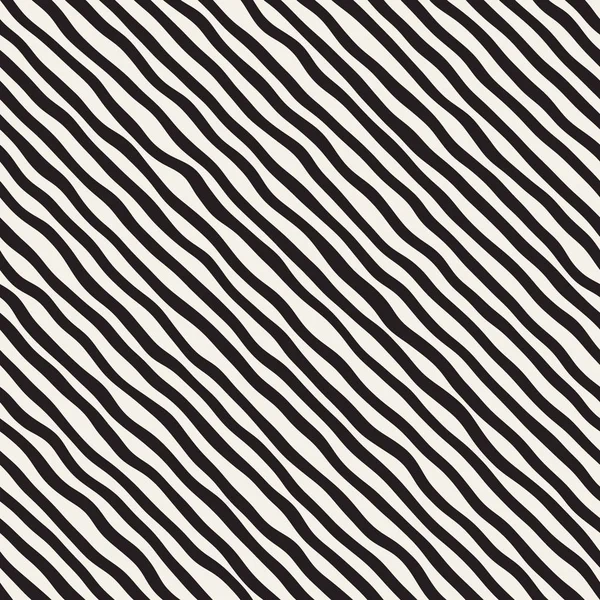 El ile Seamless Modeli dalgalar çizilmiş. Arka plan dalgalı fırça darbeleriyle. Siyah ve beyaz serbest doku hatları.