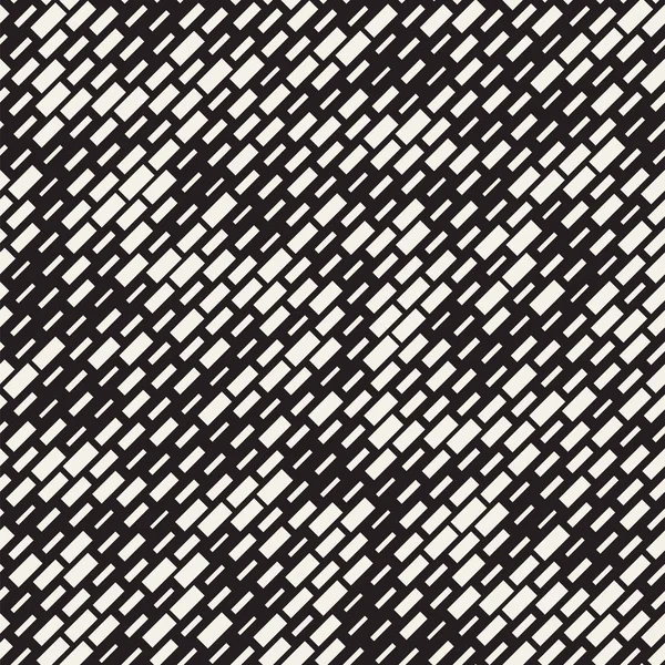 Vector sömlös svartvitt oregelbundna streck rektanglar rutmönster. Abstrakt geometrisk bakgrundsdesign — Stock vektor