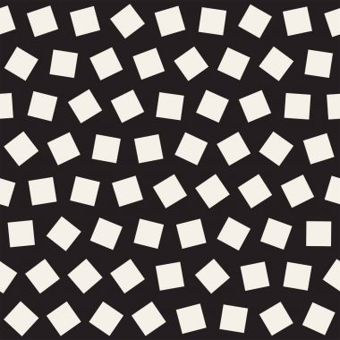 Geometrik şekiller dağınık. Vektör sorunsuz siyah-beyaz desen