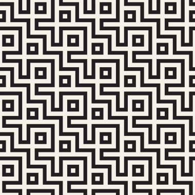Labirent karışık satırları çağdaş grafik. Geometrik arka plan tasarlamak. Vektör Seamless Modeli.