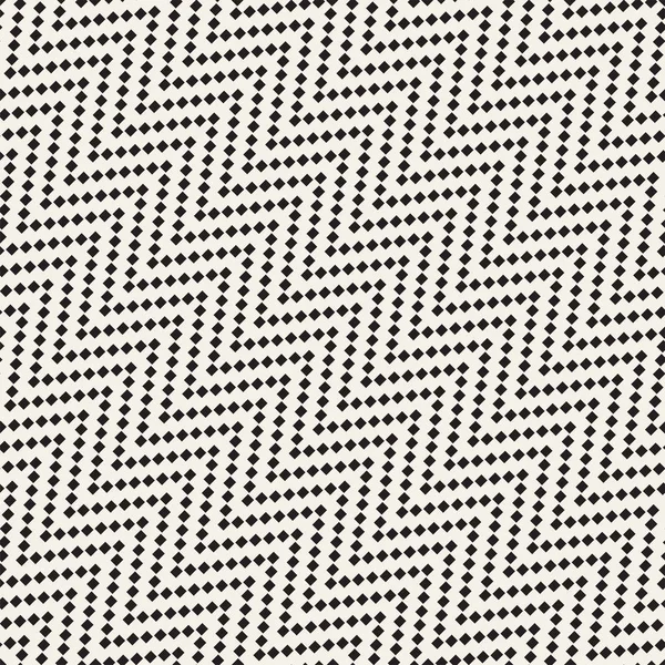 Halbton kantigen Linien Mosaik endlose stilvolle Textur. Vektor nahtloses Schwarz-Weiß-Muster — Stockvektor