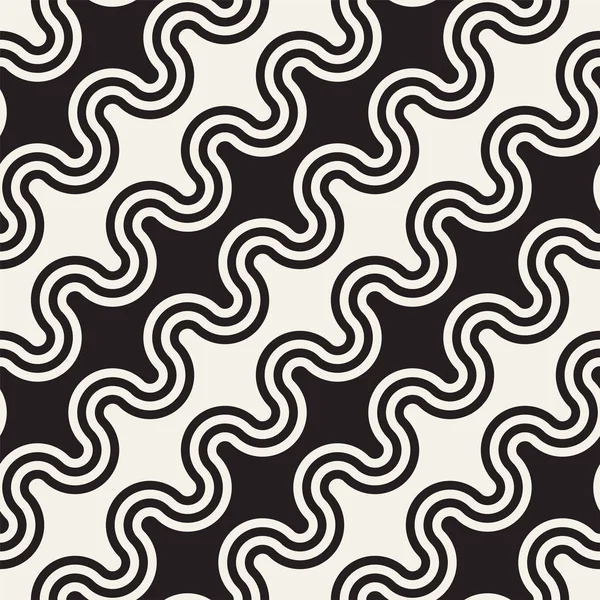 Sorunsuz dalgalı çizgi deseni. Yinelenen vektör doku. Şık çizgiler arka plan. Paralel dalgalar ile çağdaş grafik.