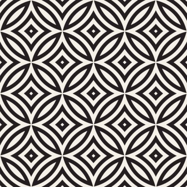 Vektör kesintisiz geometrik yuvarlak hatları desen. Geometrik arka plan tasarlamak