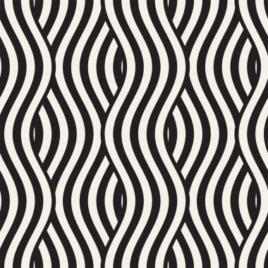 Dalgalı çizgilerle soyut geometrik desen. Titreşimli görüntüyü çizgili tasarım yuvarlanır. Sorunsuz vektör arka plan.