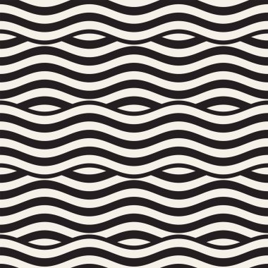 Dalgalı çizgilerle soyut geometrik desen. Titreşimli görüntüyü çizgili tasarım yuvarlanır. Sorunsuz vektör arka plan.