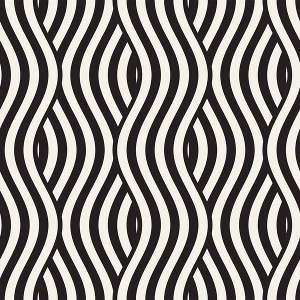 Dalgalı çizgilerle soyut geometrik desen. Titreşimli görüntüyü çizgili tasarım yuvarlanır. Sorunsuz vektör arka plan.