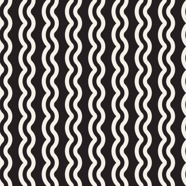 Sorunsuz dalgalı çizgi deseni. Yinelenen vektör doku. Şık çizgiler arka plan. Paralel dalgalar ile çağdaş grafik.