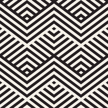 Soyut zikzak paralel çizgiler. Şık etnik süsleme. Vektör Seamless Modeli.