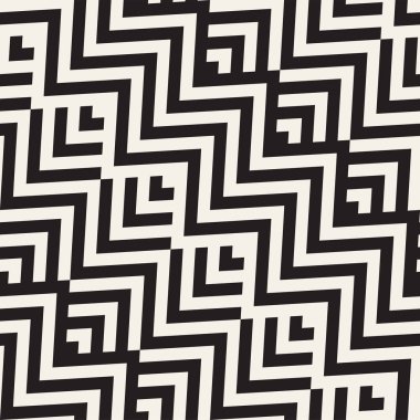 Soyut zikzak paralel çizgiler. Şık etnik süsleme. Vektör Seamless Modeli.