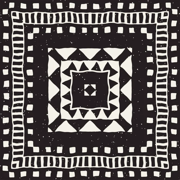 Siyah ve beyaz kabile vektör doodle elemanları ile seamless modeli. Aztek sanat baskı. Etnik süs el çekilmiş zemin.