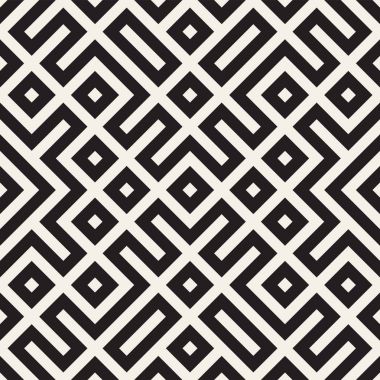 Simetrik çizgileri kafes ile geometrik etnik köken. Vektör soyut Seamless Modeli.