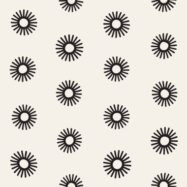 Vektör sorunsuz sunburst şekiller serbest desen. Arka plan yuvarlak fırça darbeleriyle. Elle çizilmiş doku