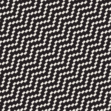 Yarı ton sinirli satırları sonsuz şık doku Mozaik. Vektör sorunsuz siyah-beyaz desen