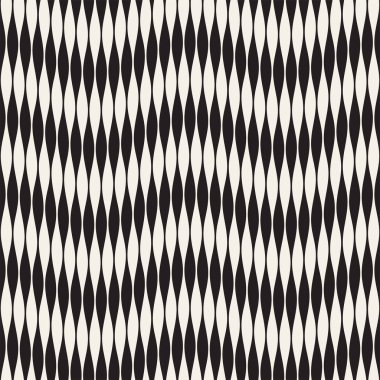 Dalgalı çizgiler vektör seamless modeli. Retro dalgalı oyma doku. Geometrik zikzak çizgiler tasarım.