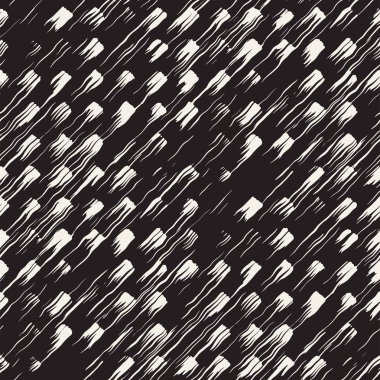 Vektör Dikişsiz desen fırça çizgileri ve vuruş. Siyah ve beyaz arka plan mürekkep elemanları ile. El doku boyalı.
