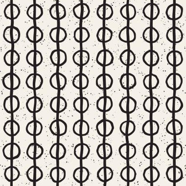 El ile Seamless Modeli hatları çizilmiş. Arka plan serbest fırça darbeleriyle. Siyah ve beyaz doku. Kağıt ambalaj için süsleme.