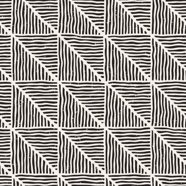 Elle çizilmiş stil etnik seamless modeli. Soyut geometrik döşeme arka plan siyah ve beyaz.