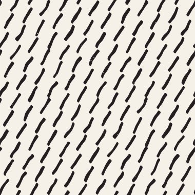 El ile Dikişsiz desen fırça darbeleriyle çizilmiş. Mürekkep doodle illüstrasyon. Geometrik tek renkli vektör desen.