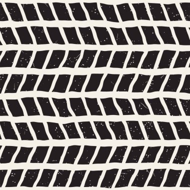 El ile Dikişsiz desen fırça darbeleriyle çizilmiş. Mürekkep doodle illüstrasyon. Geometrik tek renkli vektör desen.