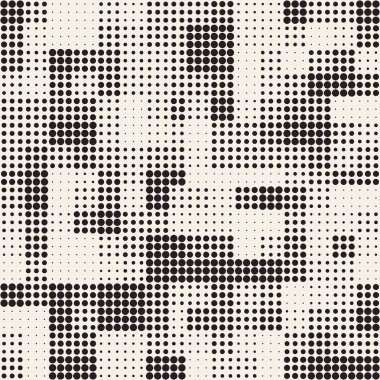 Modern şık noktalı resim doku. Rasgele daireler ile sonsuz arka plan. Vektör Dikişsiz mozaik desen.