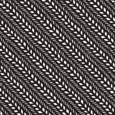 El ile Dikişsiz desen fırça darbeleriyle çizilmiş. Mürekkep doodle illüstrasyon. Geometrik tek renkli vektör desen.