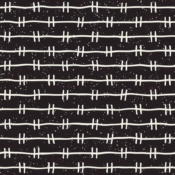 El ile Seamless Modeli hatları çizilmiş. Arka plan serbest fırça darbeleriyle. Siyah ve beyaz doku. Kağıt ambalaj için süsleme.
