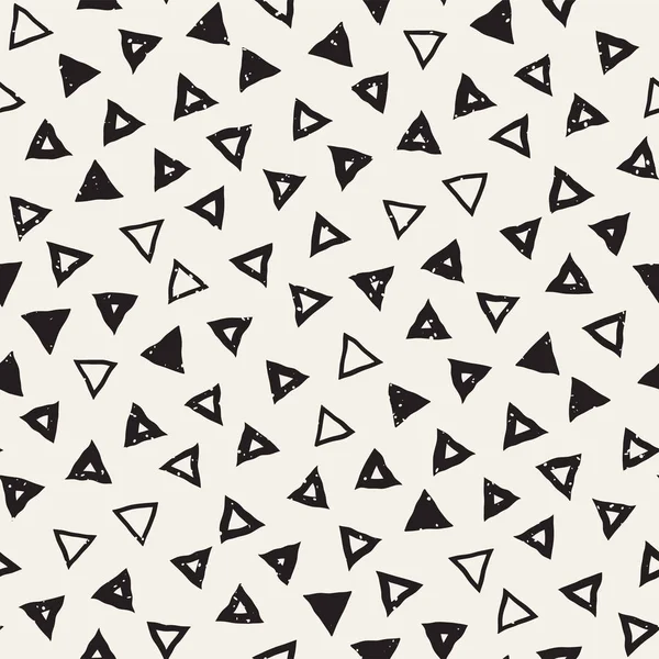 El çekilmiş siyah beyaz mürekkep soyut seamless modeli. Vektör şık grunge doku. Tek renkli şekiller boya fırça satırları dağınık