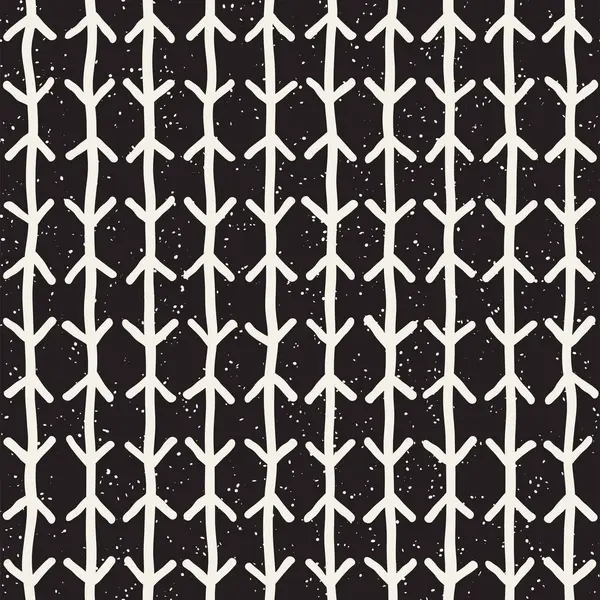 El ile Seamless Modeli hatları çizilmiş. Arka plan serbest fırça darbeleriyle. Siyah ve beyaz doku. Kağıt ambalaj için süsleme.