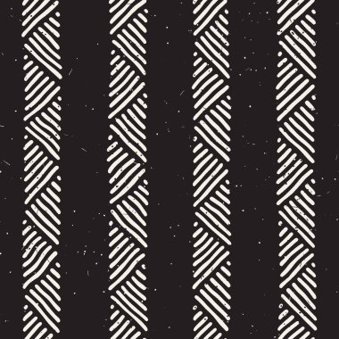 Elle çizilmiş stil etnik seamless modeli. Soyut geometrik döşeme arka plan siyah ve beyaz.