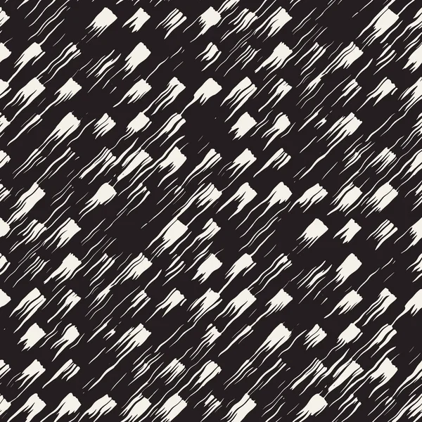 Vektor nahtlose Muster mit Streifen und Strichen. Schwarz-weißer Hintergrund mit Tintenlinien-Elementen. handbemalte Grunge-Textur. — Stockvektor