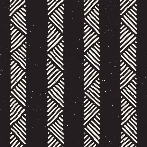 Elle çizilmiş stil etnik seamless modeli. Soyut geometrik döşeme arka plan siyah ve beyaz.
