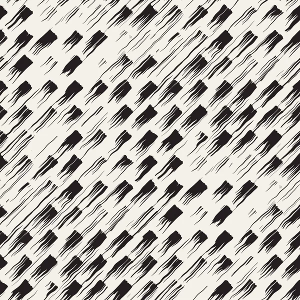 Vektör Dikişsiz desen fırça çizgileri ve vuruş. Siyah ve beyaz arka plan mürekkep elemanları ile. El doku boyalı.