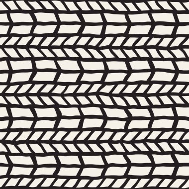 El ile Dikişsiz desen fırça darbeleriyle çizilmiş. Mürekkep doodle illüstrasyon. Geometrik tek renkli vektör desen.