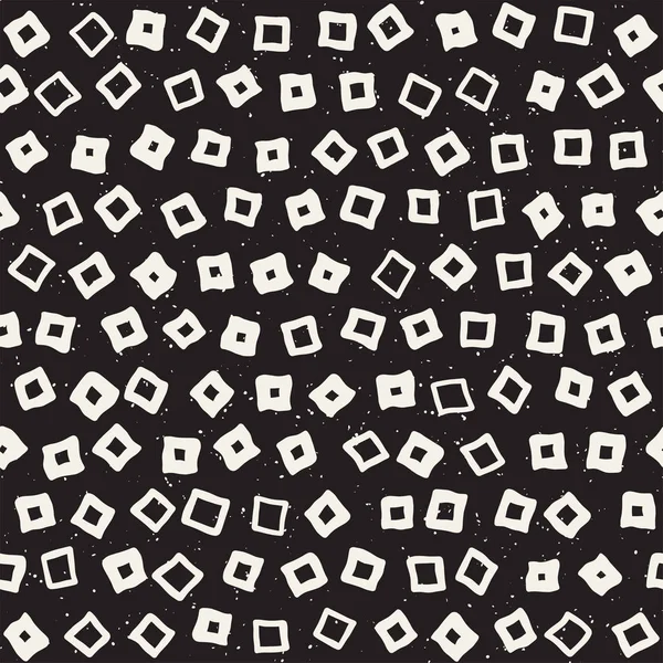 El çekilmiş siyah beyaz mürekkep soyut seamless modeli. Vektör şık grunge doku. Tek renkli şekiller boya fırça satırları dağınık